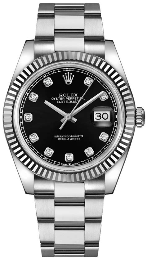 126334 Black Diamond Dial Rolex Datejust 41 Men's Watch