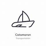 Catamaran Outline Line Illustration Icon Dreamstime Illustrations Isolated Transportation Vector Collection Vectors Stock sketch template