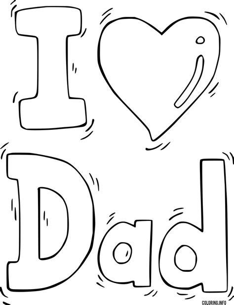 love dad coloring page printable