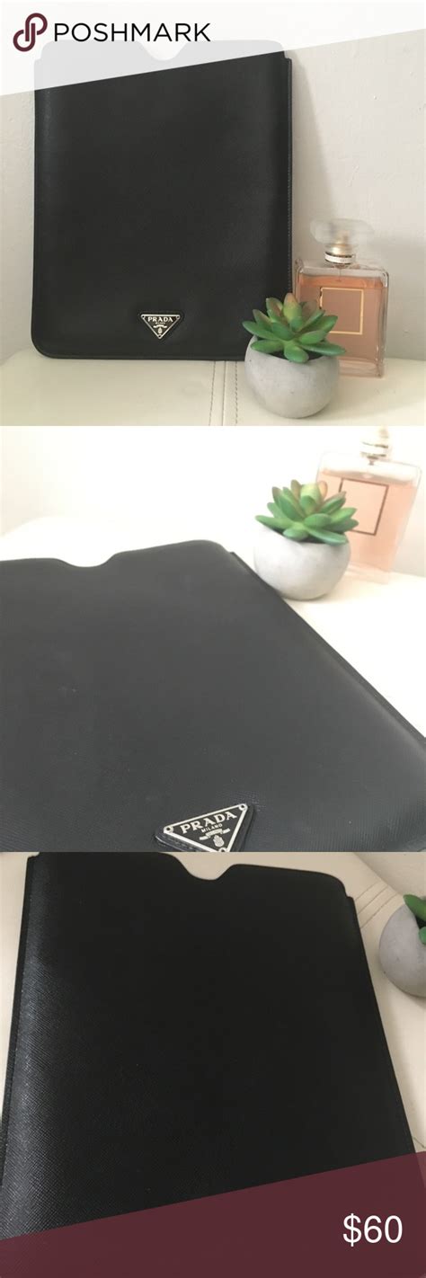 prada black saffiano leather ipad tablet case beautiful authentic prada ipad  tablet sleeve