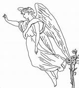 Angel Coloring Pages Guardian Angels Printable Male Drawing Color Colouring Kids Drawings Sheets Print Adults Engravings Keywords Suggestions Related Angeles sketch template
