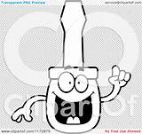 Mascot Screwdriver Idea Smart Outlined Coloring Clipart Vector Cartoon Cory Thoman sketch template