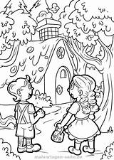 Gretel Hansel Coloring Pages Tale Fairy Getdrawings Color Printable Getcolorings sketch template