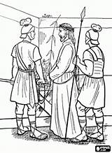 Arrestado Romanos Soldados Pontius Pilate Alat Peraga Tangkap Yesus Tuhan sketch template