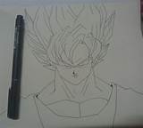 Coloring Goku Ssj3 Pencil Template sketch template