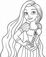 Rapunzel Drawing Color Disney Princess Coloring Pages Paintingvalley sketch template
