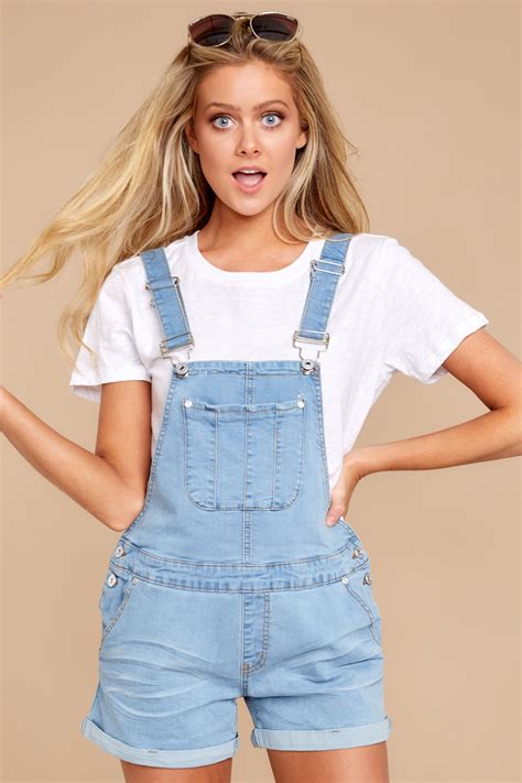 No One Can Deny Short Light Denim Overalls In 2020 Overall Shorts