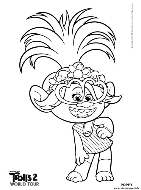 princess poppy  trolls coloring page coloring pages princess