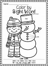 Sight Word Color Coloring Words Christmas Kindergarten Pages Worksheets Number Printable 1st Winter Reading Activities Numbers Colors Choose Board Template sketch template