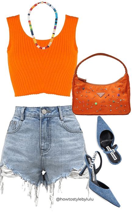 Denim And Orange 🍊 4 8 20 Outfit Shoplook Trendy Summer Outfits