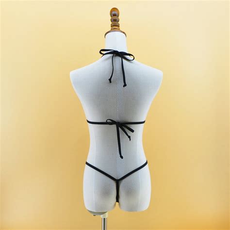 extreme sexy crotchless micro bikini minimal coverage swimming costume