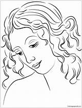 Da Leonardo Head Pages Woman Coloring Vince sketch template