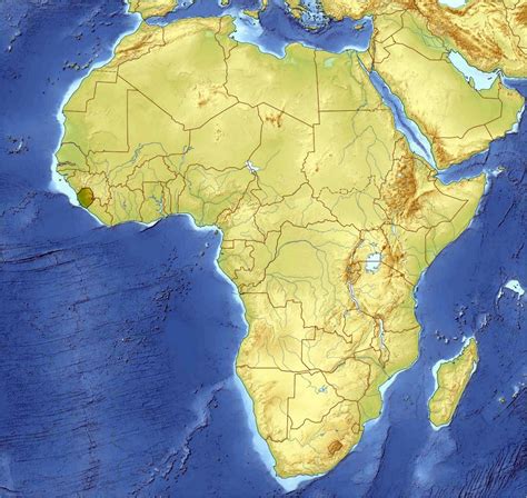 detailed location map  sierra leone  africa  relief sierra