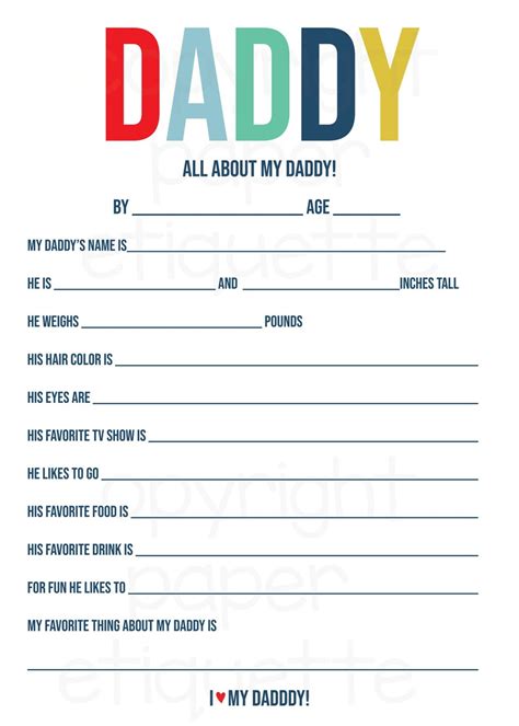 daddy printable fathers day gift daddy etsyde