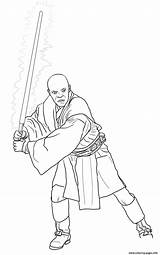 Windu Wars Mace Coloring Star Pages Episode Clones Printable Attack Ii Drawing Colouring Drawings Yoda Master Sith Darth Book Color sketch template