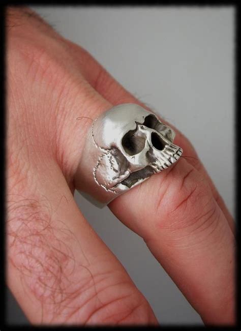 skull ring sterling silver keith richards skull ring  etsy