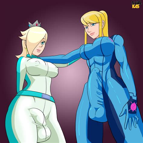 samus and rosalina bulges by savalkas hentai foundry