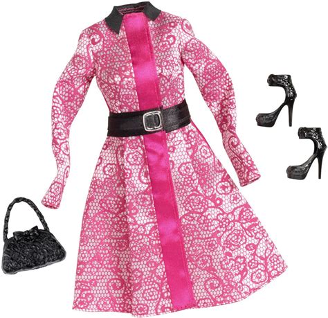 mattel barbie complete look fashion pack 4 pink long coat walmart