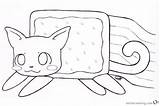 Cat Nyan Coloring Pages Printable Kitty Clipart Kids Template sketch template
