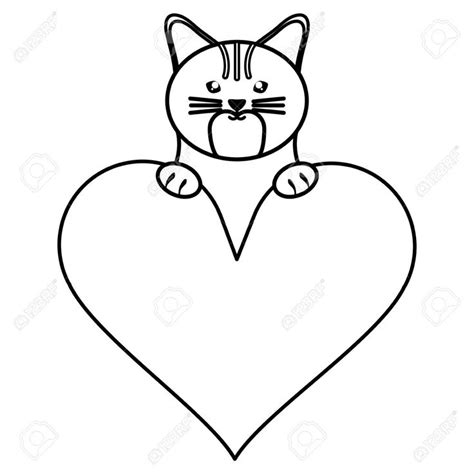 Cute Little Cat With Heart Love Character Ad Cat