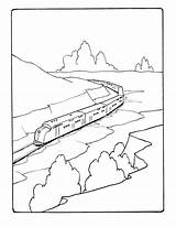 Mountains Railroad Diesel Coloringhome sketch template