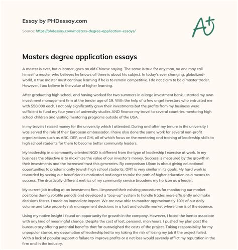 masters degree application essays phdessaycom