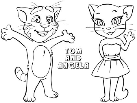 talking tom  angela coloring page  printable coloring pages