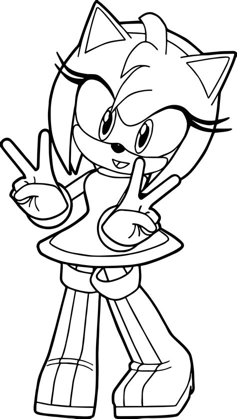 pleasant amy rose coloring page wecoloringpagecom