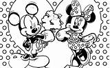 Coloring Mickey Mouse Minnie Pages Heart Couple Popular Coloringhome sketch template