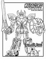 Megazord Power Rangers Drawing Mighty Morphin Coloring Speed Draw Too sketch template