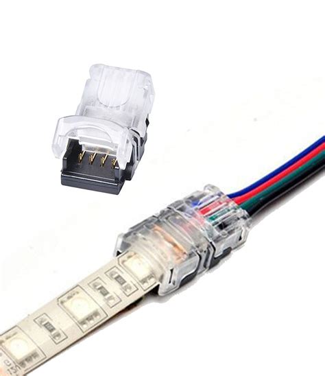 rgb  pin led strip connectors pcs strip  wire connector  mm waterproof led
