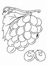Coloring Grapes Grape Pages Laughing Fruits Parentune Worksheets sketch template