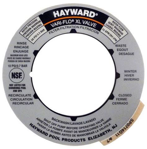 hayward spt multiport valve cover label spxg valve cover valve labels