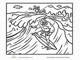 Surfer Dude Education Surfing sketch template
