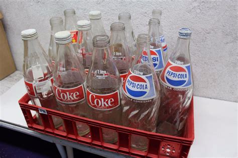 Lot Of 1 Litre Coke And Pepsi Glass Bottles 13