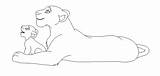 Lioness Lion Drawing Base Cub Getdrawings sketch template