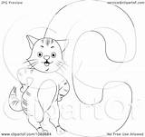 Cat Coloring Outlined Illustration Royalty Clipart Bnp Studio Vector sketch template