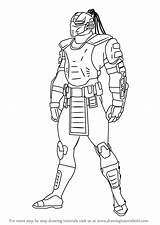Mortal Kombat Cyrax Coloring Drawingtutorials101 Raiden sketch template