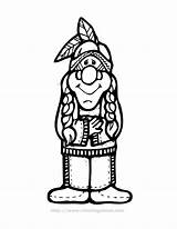 Coloring Native Printable American Pages Clip Library Clipart Indian sketch template