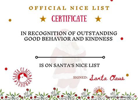 santa claus certificate template