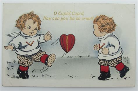 vintage postcard football valentine o cupid how can you be so cruel