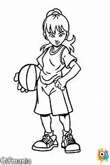 Baloncesto Femenino Balon Chica Deportista Jugadora Basketballer Jugadores Colores Young sketch template