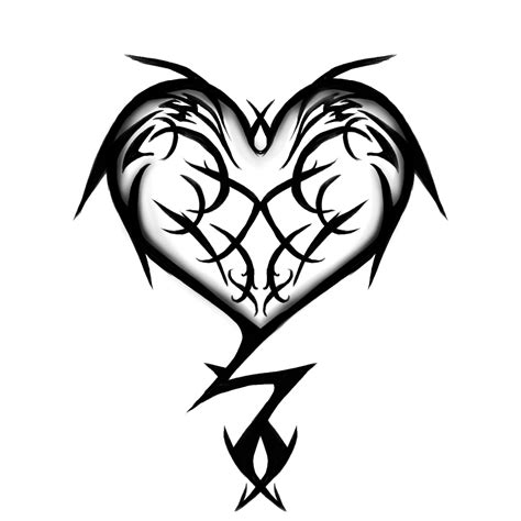 Tattoos Of Broken Hearts Tribal Heart Tattoo Design By