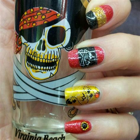 pirate nail art design  halloween pirate nails pirate nail art