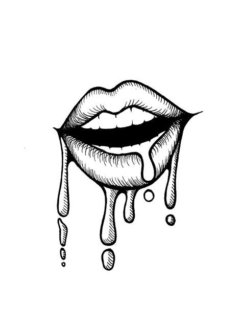 dripping lips print  artshidai  deviantart