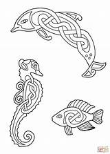 Coloring Celtic Designs Animals Pages Knotwork Printable Drawing sketch template