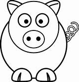 Coloring Pages Pig Preschool Simple sketch template