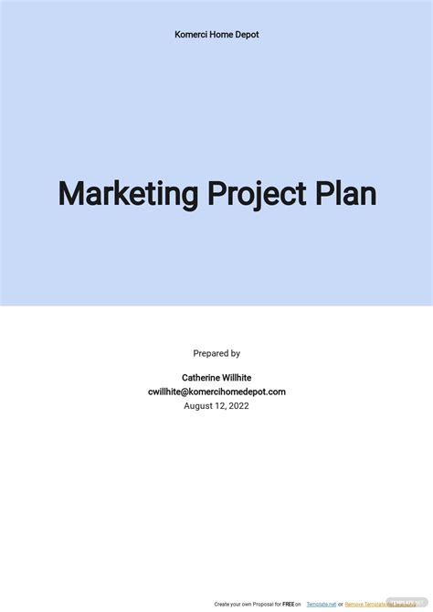 marketing project plan google docs templates  downloads