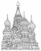 Coloring Pages Cathedral Basil Saint Colouring Moscow Choose Board Color Adult sketch template