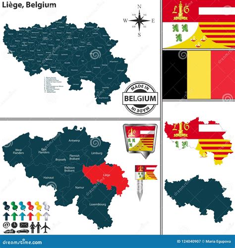 map  liege belgium stock vector illustration  atlas